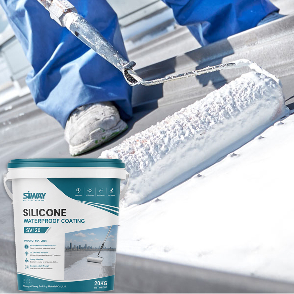 Silicone Waterproof Coating also called organic silicon based waterproof coating in white reflective color but there are many colors for option. It is a water-based environmentally friendly single part waterproof coating made of silicone rubber latex and its nano composite emulsion as the main base material, mixed with inorganic fillers and various additives. Mostly in white reflective color and it can be used for exposure works with direct sun light with superior anti UV performance for the protection of roofing. Once applied the life span can be more than 20 years with proper application. It can be easily brush or roller application or use any spray applications for large scale metal roofing works.