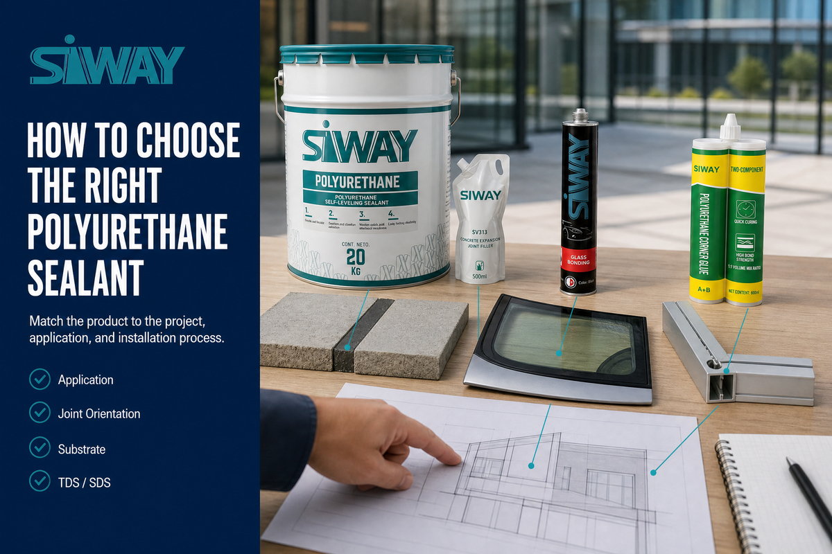 Choosing the right polyurethane sealant begins with the project—not with a product name or a generic claim. A polyurethane sealant selection should consider the application, joint orientation, expected movement, substrate, curing environment, installation method, and current technical documentation. A label such as 1K, 2K, high-modulus, low-modulus, self-leveling, or non-sag describes only one part of the decision.