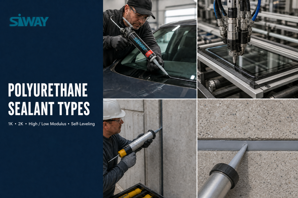 Polyurethane sealant types are best classified by curing system, modulus, and application behavior. 1K and 2K describe how the product cures; high-modulus and low-modulus describe how strongly it resists deformation; and self-leveling and non-sag describe how it flows during application. These categories can overlap, but they are not interchangeable.