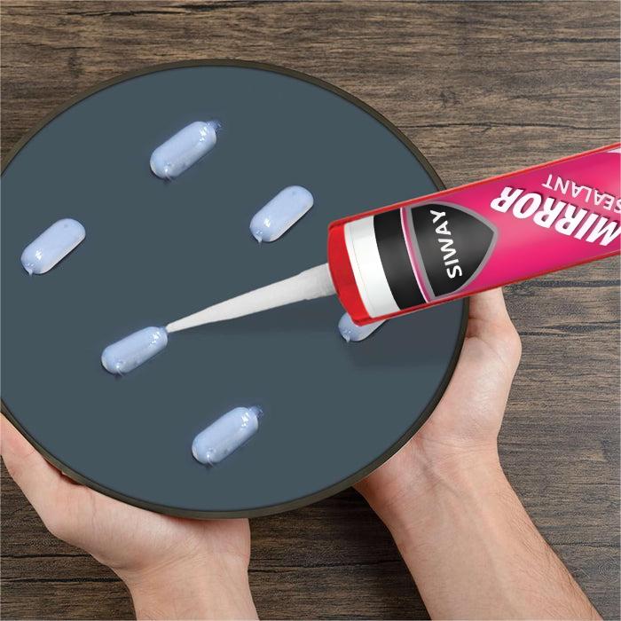 Siway Neutral Mirror Adhesive is high performance neutral cure adhesive which is particularly designed for bonding the mirrors in all kinds and sizes without
harming the mirror. A bonded mirror is safer because there is no risk of large pieces of glass falling in the event of breakage.
